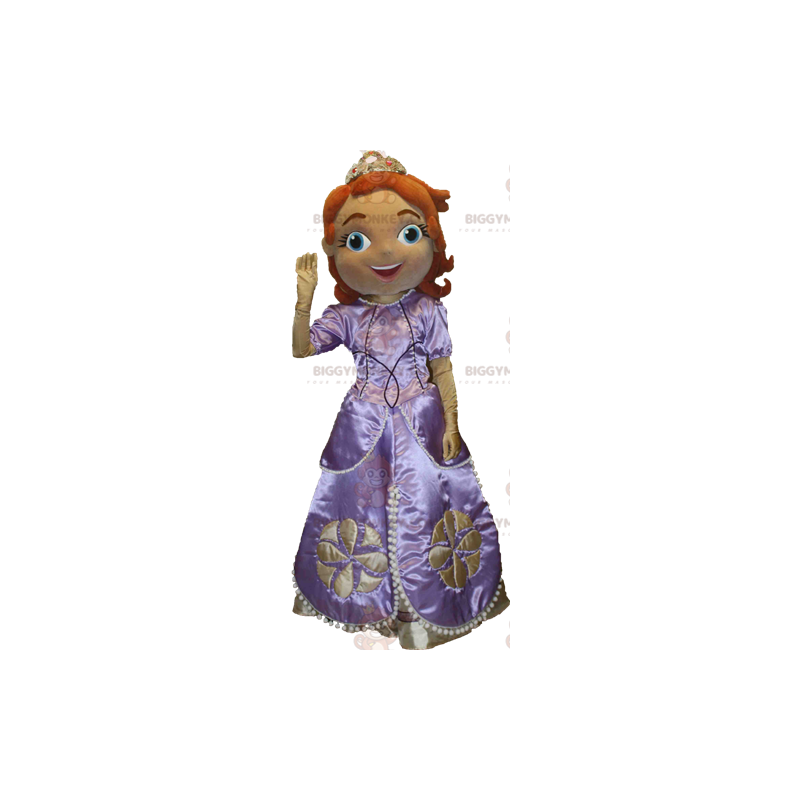 Traje de mascote BIGGYMONKEY™ Mulher ruiva vestida de princesa