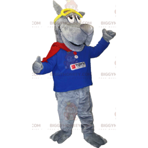 Costume da mascotte cane gigante grigio BIGGYMONKEY™ Costume da