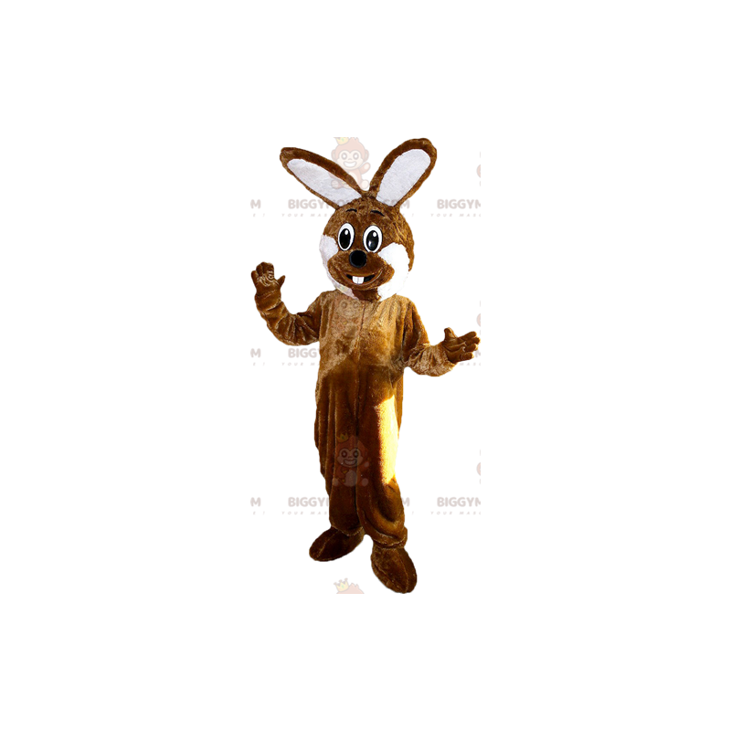 Καφέ και Λευκή Στολή μασκότ BIGGYMONKEY™ Giant Bunny -