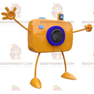 Oranje gigantische camera Big Arms BIGGYMONKEY™ mascottekostuum