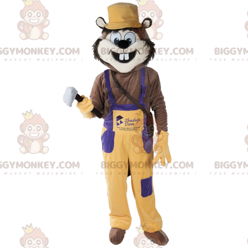 BIGGYMONKEY™ Sjovt gnavermaskotkostume til dyr med overalls -