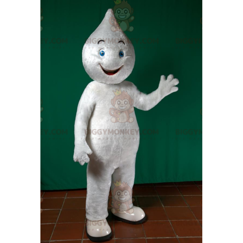 Traje de mascote BIGGYMONKEY™ todo branco boneco de neve com