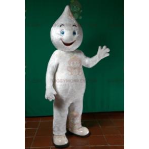 BIGGYMONKEY™ Mascot Costume All White Snowman with Teardrop