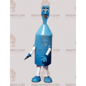 Funny Blue and White Robot Man BIGGYMONKEY™ Mascot Costume -