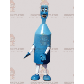 Funny Blue and White Robot Man BIGGYMONKEY™ Mascot Costume –