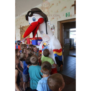 Witte ooievaar met kleurrijke vleugels BIGGYMONKEY™