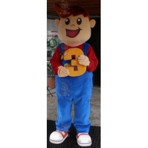 Smiling Young Boy BIGGYMONKEY™ Mascot Costume Dressed In