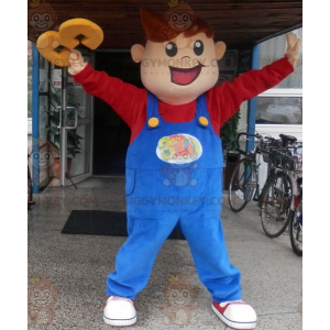 Smiling Young Boy BIGGYMONKEY™ Mascot Costume Dressed In