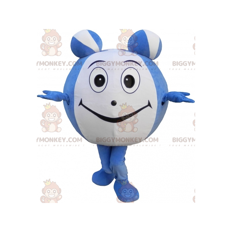 BIGGYMONKEY™ Costume mascotte pupazzo di neve rotondo blu e