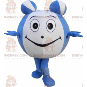 BIGGYMONKEY™ Costume mascotte pupazzo di neve rotondo blu e