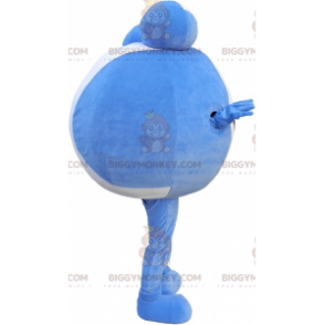 BIGGYMONKEY™ Costume mascotte pupazzo di neve rotondo blu e