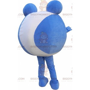 BIGGYMONKEY™ Blau-weißes rundes Schneemann-Maskottchen-Kostüm.