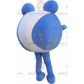 BIGGYMONKEY™ Blue and White Round Snowman Mascot Costume. giant