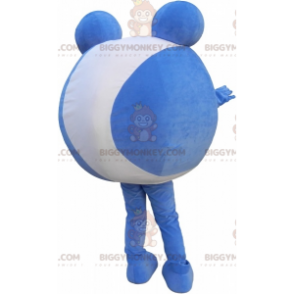 BIGGYMONKEY™ Costume mascotte pupazzo di neve rotondo blu e