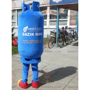 Costume de mascotte BIGGYMONKEY™ de bombonne de gaz bleu