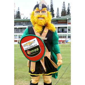 Blonde Viking BIGGYMONKEY™ Mascot Costume with Shield -