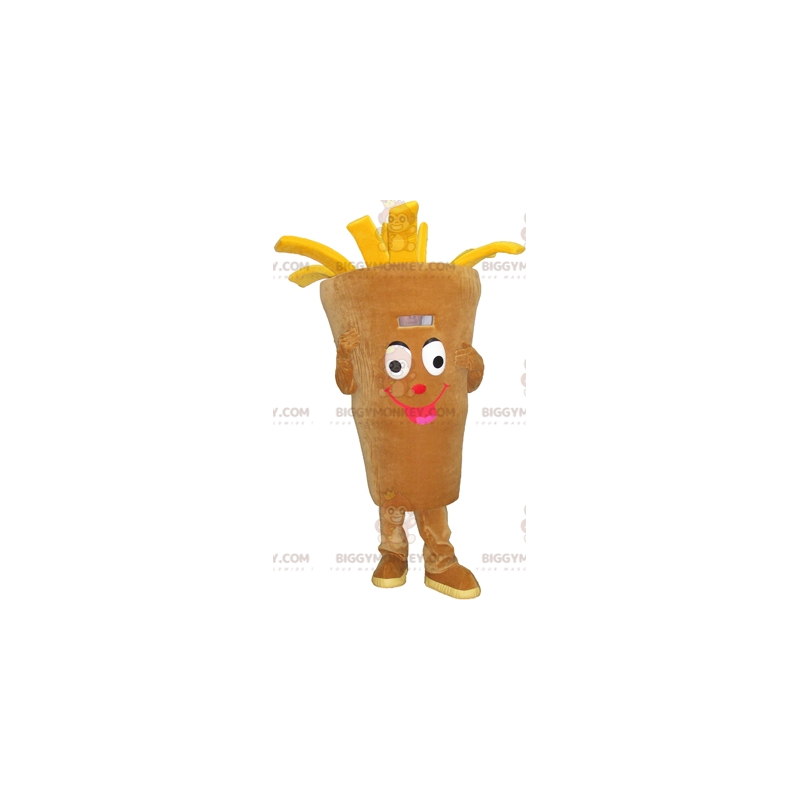 Traje de mascote BIGGYMONKEY™ de cone de batatas fritas. Traje