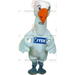 Costume de mascotte BIGGYMONKEY™ de mouette de cygne d'oiseau