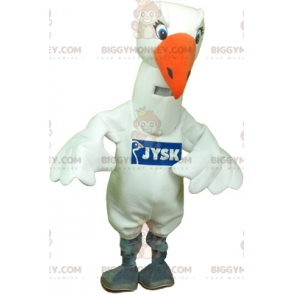 Fantasia de mascote gaivota cisne gigante pássaro branco