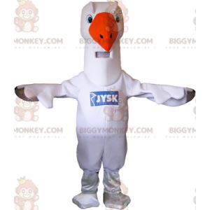 Costume de mascotte BIGGYMONKEY™ de mouette de cygne d'oie