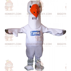 Kostým maskota Racek, obří bílá husa, labuť, BIGGYMONKEY™ –