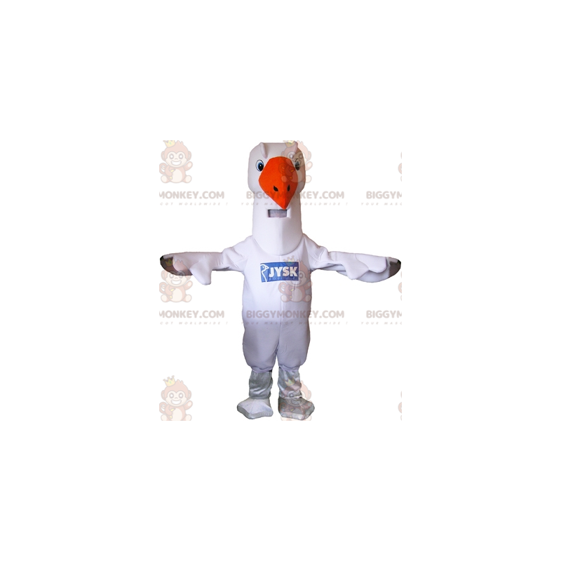 BIGGYMONKEY™ Giant White Goose Swan Seagull Maskotdräkt -