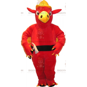 Traje de mascote BIGGYMONKEY™ de grifo vermelho e amarelo com