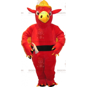 BIGGYMONKEY™ costume da mascotte di grifone rosso e giallo con