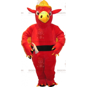 Disfraz de mascota BIGGYMONKEY™ de grifo rojo y amarillo con