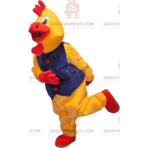 BIGGYMONKEY™ Costume da mascotte gallina gallo giallo e rosso