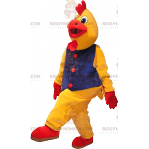 BIGGYMONKEY™ Disfraz de mascota de pájaro gallo amarillo y rojo