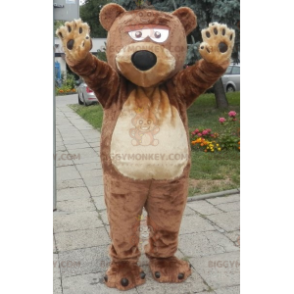 Soft and cute giant brown bear BIGGYMONKEY™ mascot costume.