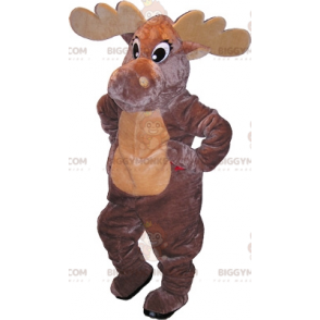 BIGGYMONKEY™ Gray and Tan Caribou Moose Deer Mascot Costume.