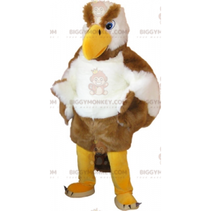 Traje de mascote de águia branca e marrom BIGGYMONKEY™ com