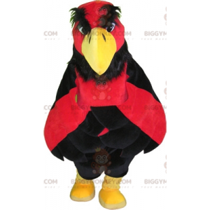 Kostým maskota BIGGYMONKEY™ Red Black and Yellow Bird Vulture.