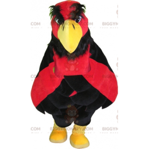 BIGGYMONKEY™ Red Black and Yellow Bird Vulture Mascot Costume.