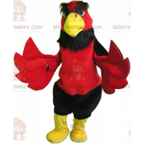 BIGGYMONKEY™ Costume mascotte avvoltoio uccello rosso nero e