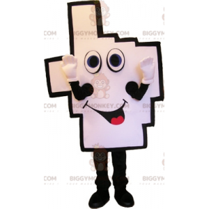 Costume da mascotte BIGGYMONKEY™ mano sostenitore bianco e nero