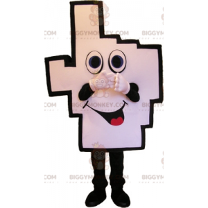 White and Black Supporter Hand BIGGYMONKEY™ Mascot Costume -