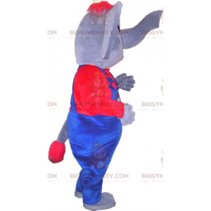 Disfraz de mascota de elefante gris y rojo BIGGYMONKEY™ vestido