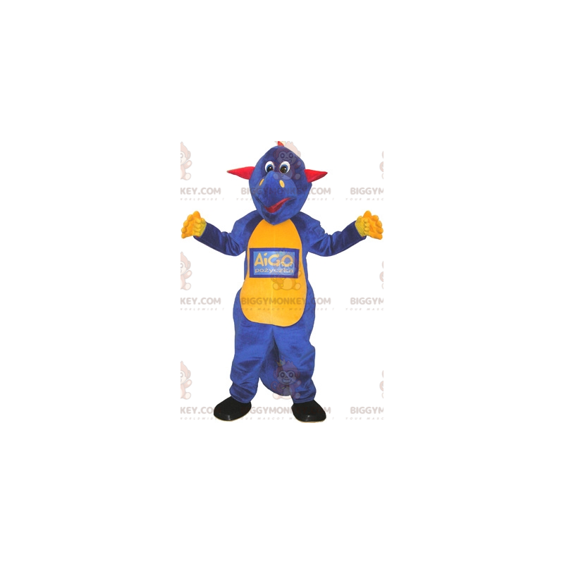 Kostým maskota dinosaura BIGGYMONKEY™ Červený, žlutý a modrý –