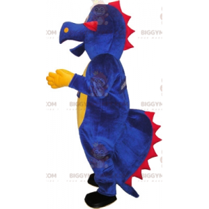 BIGGYMONKEY™ Rood, Geel en Blauw Draak Dinosaurus Mascotte