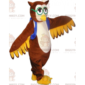 Bruine Uil Uil Mascottekostuum BIGGYMONKEY™ met Bril -