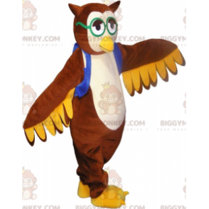 Brown Owl Owl Mascot Costume BIGGYMONKEY™ with Glasses -