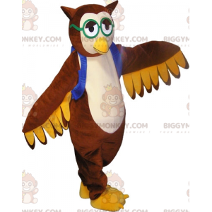 Brown Owl Owl Mascot Costume BIGGYMONKEY™ med glasögon -