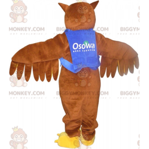 Brown Owl Owl Mascot Costume BIGGYMONKEY™ with Glasses –