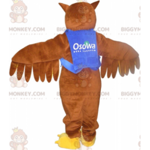 Brown Owl Owl Mascot Costume BIGGYMONKEY™ with Glasses -