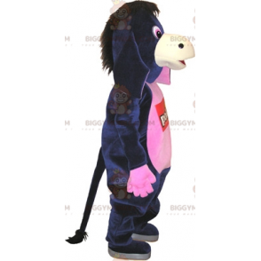 Blå och rosa Jenny Donkey BIGGYMONKEY™ maskotdräkt. Eeyore