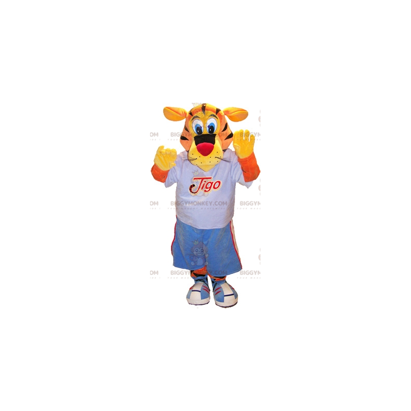 BIGGYMONKEY™ basketball tiger mascot costume. Sports Tiger