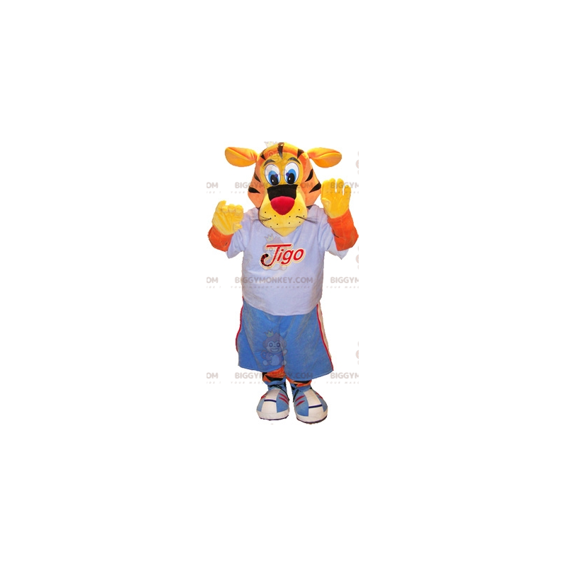 BIGGYMONKEY™ basketball tiger maskot kostume. Sports Tiger